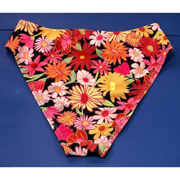 Wild Fable - Women's Ribbed High Waist High Leg Cheeky Bikini Bottom-Small(4-6) - Picture 4 of 13